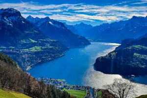 View from the Urmiberg flying area, the location of the touch and go paragliding safety training courses in Switzerland.