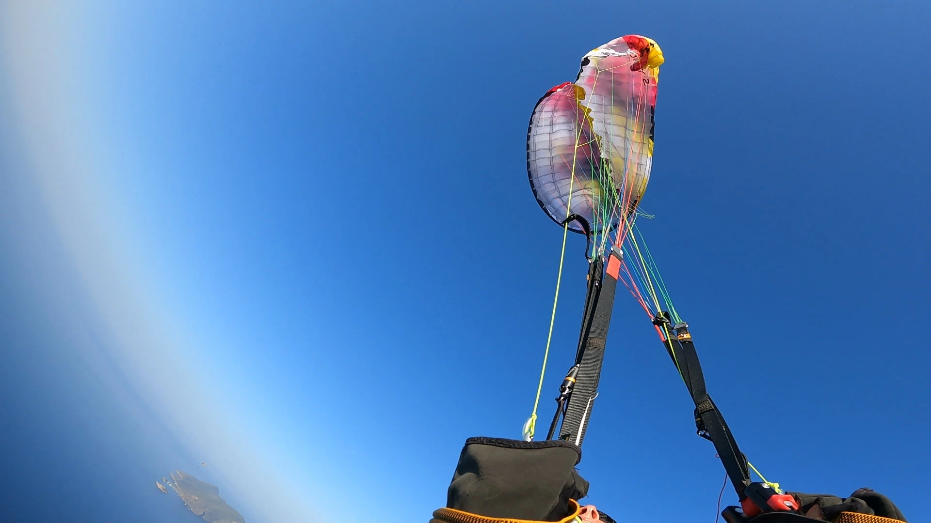 Gleitschirmpilot mit Fehlhaltung im Flug – Coaching durch Videoanalyse