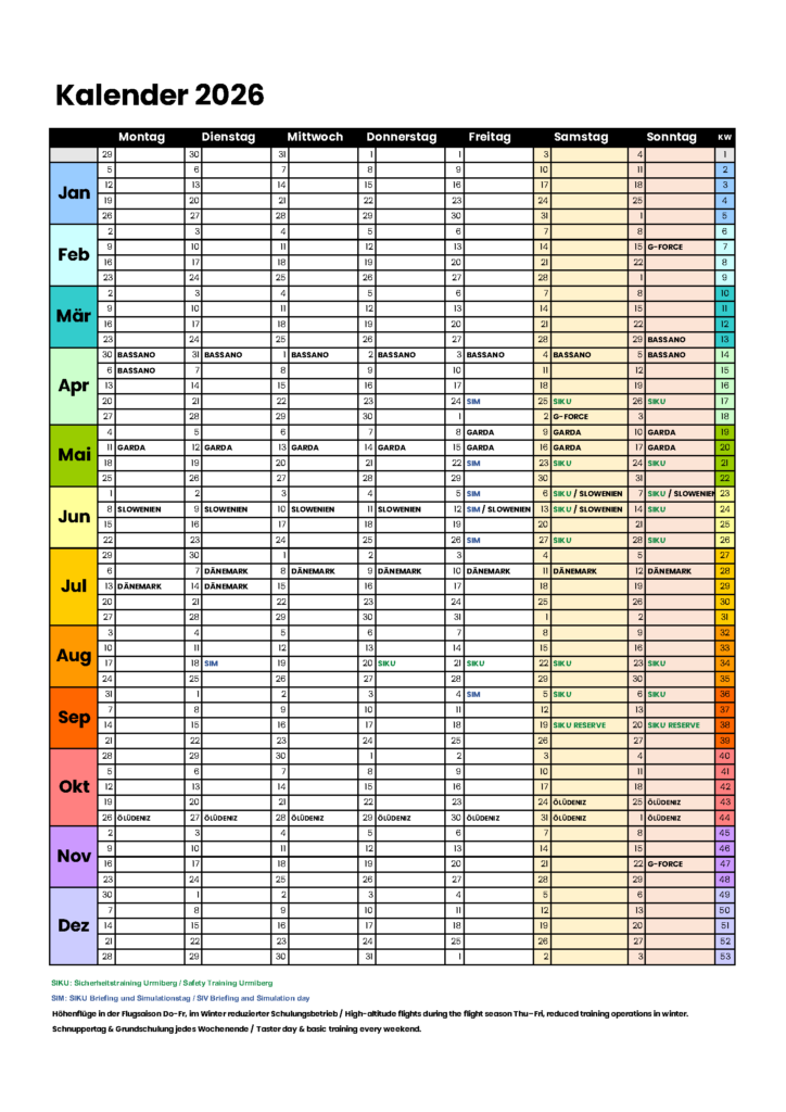 Bild zeigt Jahreskalender touch and go